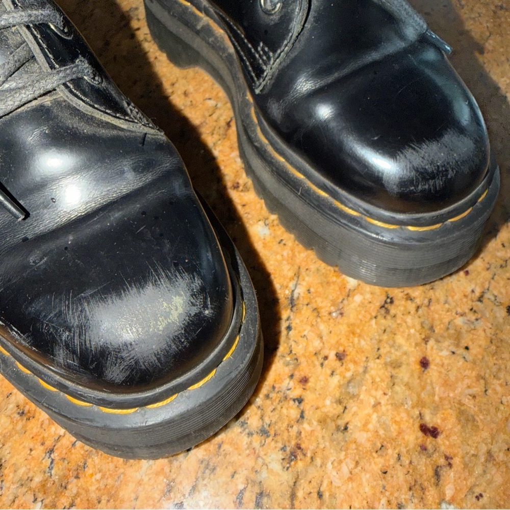 Dr. Martens Jadon Black Leather Boots Size 5 - Picture 3 of 8